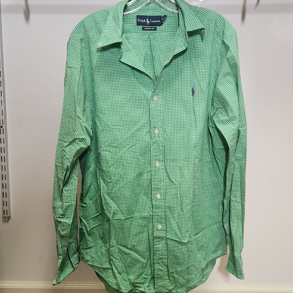 Ralph Lauren | Green Checkered Casual Shirt | M